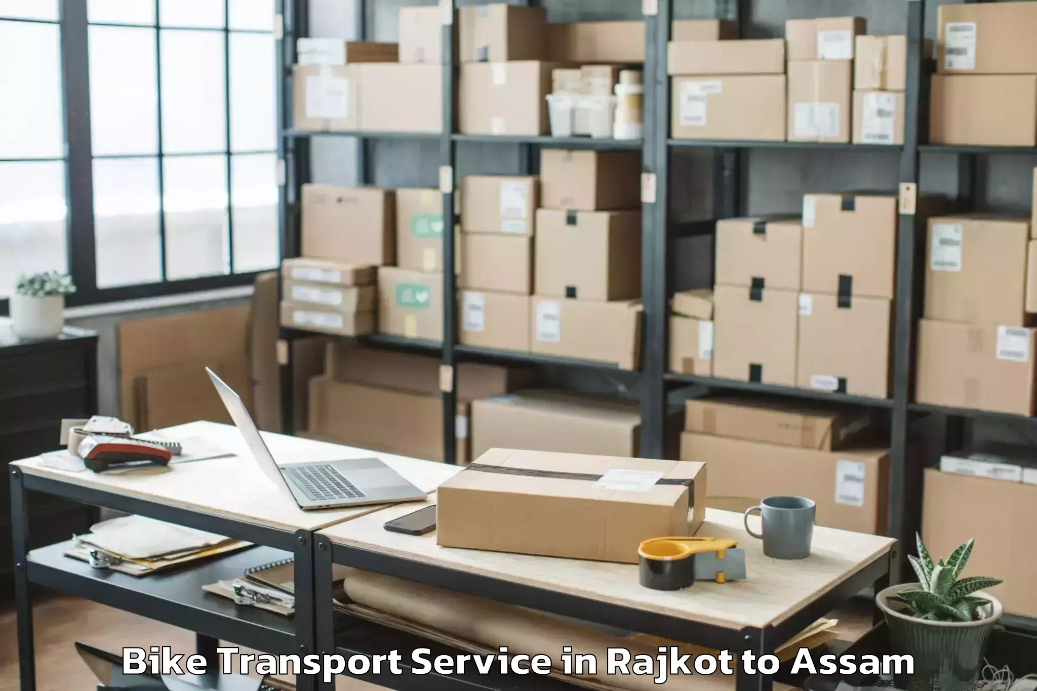 Quality Rajkot to Abhilashi University Guwahati Bike Transport